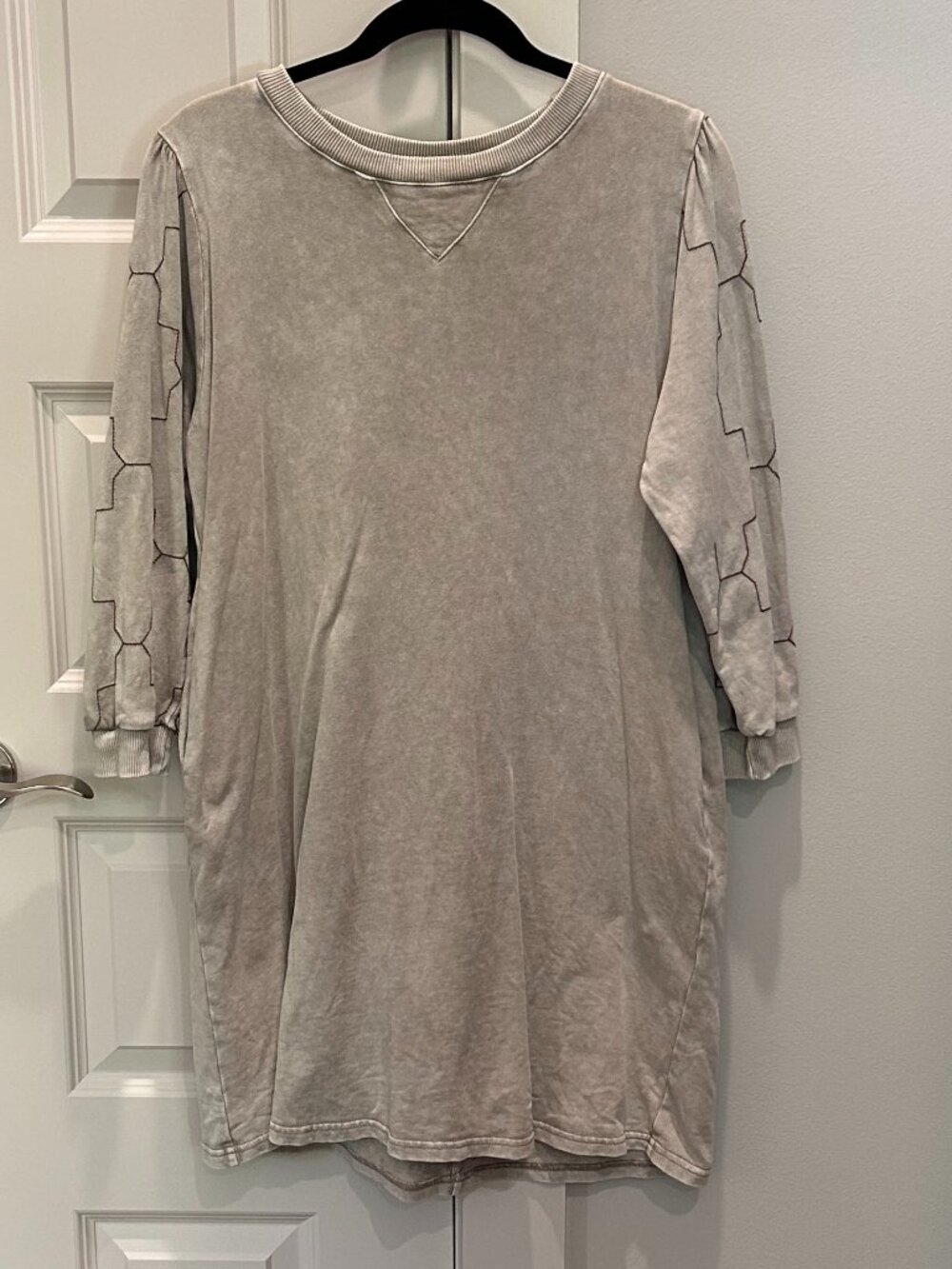 Easel Crew Neck Khaki Dress